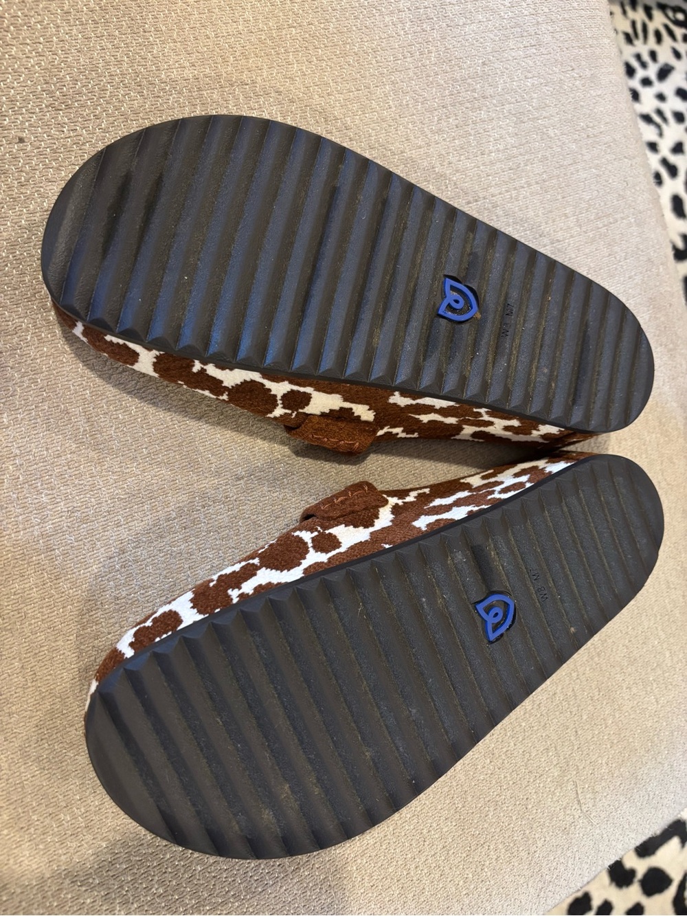 Women’s Rothy’s Brown & White Cow-Print Slip-On Shoes - Picture 5 of 8